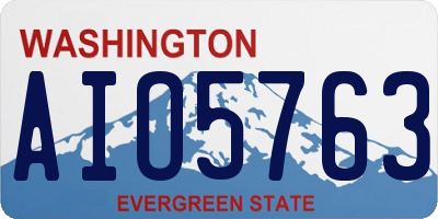 WA license plate AIO5763
