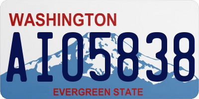 WA license plate AIO5838