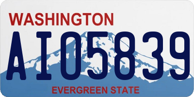 WA license plate AIO5839