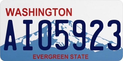 WA license plate AIO5923