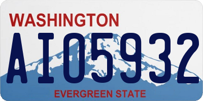 WA license plate AIO5932