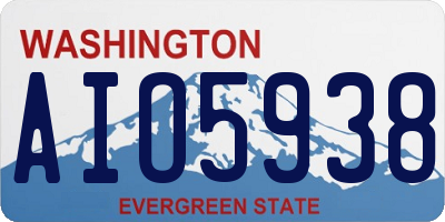 WA license plate AIO5938