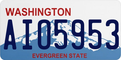 WA license plate AIO5953