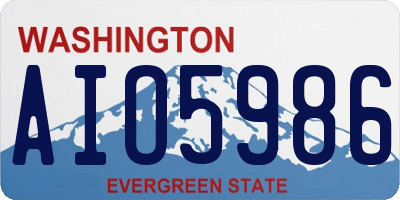 WA license plate AIO5986