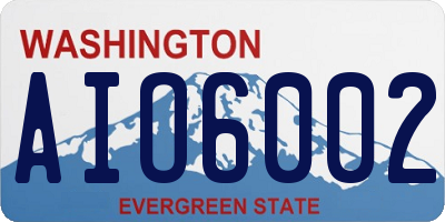 WA license plate AIO6002