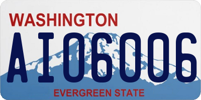 WA license plate AIO6006