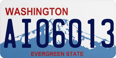 WA license plate AIO6013