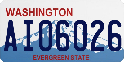 WA license plate AIO6026