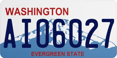 WA license plate AIO6027