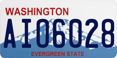 WA license plate AIO6028
