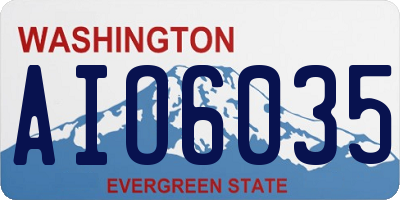 WA license plate AIO6035