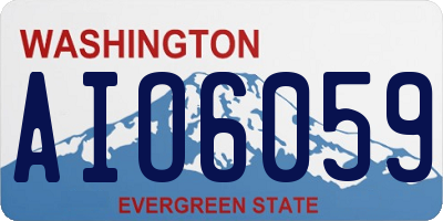 WA license plate AIO6059