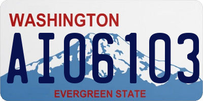 WA license plate AIO6103