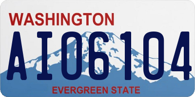WA license plate AIO6104