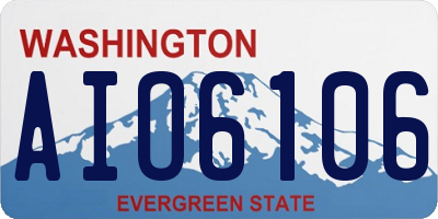 WA license plate AIO6106