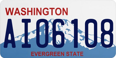 WA license plate AIO6108