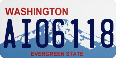 WA license plate AIO6118