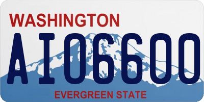 WA license plate AIO6600