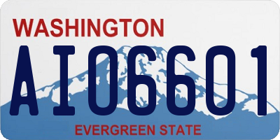WA license plate AIO6601