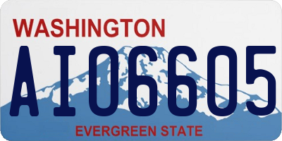 WA license plate AIO6605