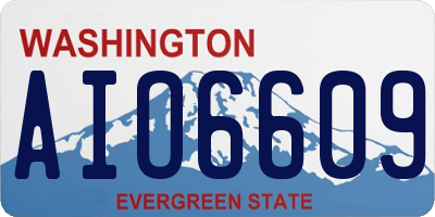 WA license plate AIO6609