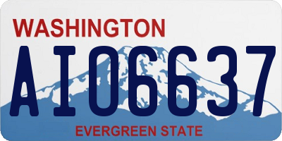 WA license plate AIO6637