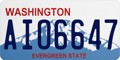 WA license plate AIO6647