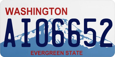WA license plate AIO6652