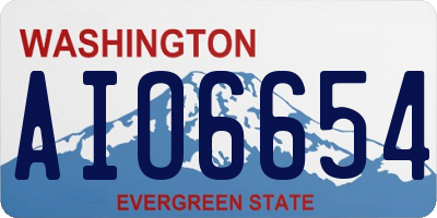 WA license plate AIO6654
