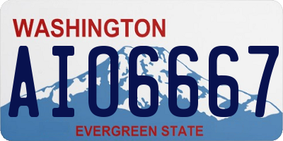 WA license plate AIO6667