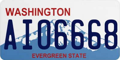 WA license plate AIO6668