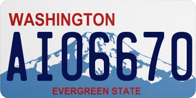 WA license plate AIO6670