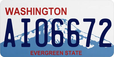 WA license plate AIO6672