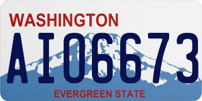 WA license plate AIO6673