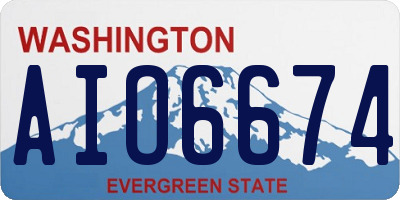WA license plate AIO6674