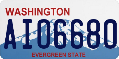 WA license plate AIO6680
