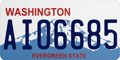 WA license plate AIO6685