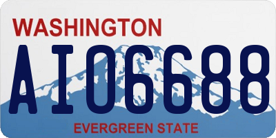 WA license plate AIO6688
