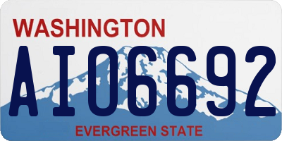 WA license plate AIO6692