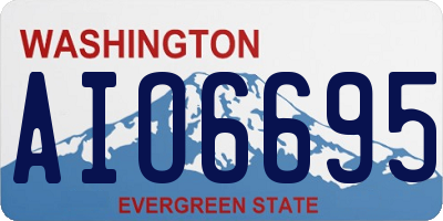 WA license plate AIO6695