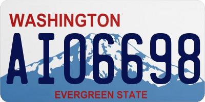 WA license plate AIO6698