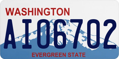 WA license plate AIO6702