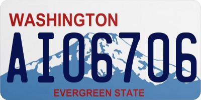 WA license plate AIO6706