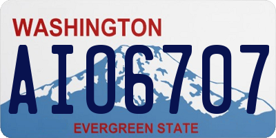 WA license plate AIO6707