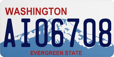 WA license plate AIO6708