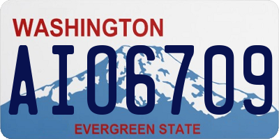 WA license plate AIO6709
