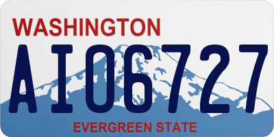 WA license plate AIO6727