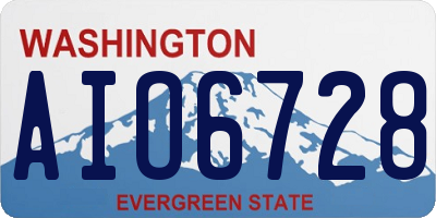 WA license plate AIO6728