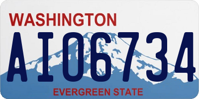 WA license plate AIO6734
