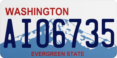 WA license plate AIO6735
